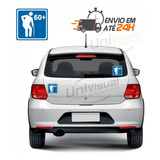 4 Adesivos Idoso 60 12x12cm Carro Vidro Acessórios
