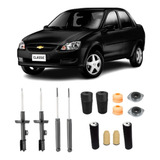 4 Amortecedores 4 Kits Batentes corsa celta prisma