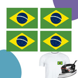 4 Apliques Bandeira Brasil Patch Termocolante