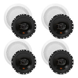 4 Arandela Som Ambiente Jbl Redonda Embutir Teto 6 Pol
