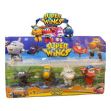 4 Aviões Desenho Super Wings Cartela Com Personagens Flyers