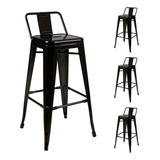 4 Banquetas Tolix Stool Iron Design Industrial Encosto 100cm