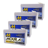4 Baterias Seladas Nobreak 9ah 12v Vrla Moura Alarme Cerca