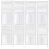 4 Biombo Pintado Divisoria Separador De Ambiente MDF Com Pés Preto Ou Branco Horizontal Vertical Branco 