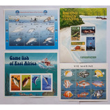 4 Blocos Selos Mint Oceanos Fauna Marinha 1977 99 26 Selos