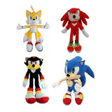 4 Bonecos Pelúcia Turma Do Sonic