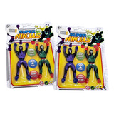 4 Bonecos Super Ninja Cartela Gruda