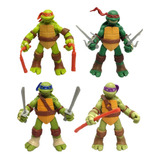4 Bonecos Tartarugas Ninjas Verde Articulados