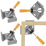 4 Braçadeiras De ângulo Reto- Braçadeira De Canto De Liga De Alumínio De 90-- Ferramenta De Grampo De Clipe De ângulo Reto- Suporte De Torno Para Moldura Fotográfica- Com Mandíbula Giratória Ajustável