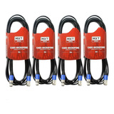 4 Cabos Microfone Xlr Canon Macho E Fêmea Balanceado 5 Mts