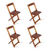 4 Cadeiras Bar Dobrável Madeira Maciça