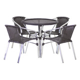 4 Cadeiras E Mesa Com Tampo Varanda Piscina Jardim