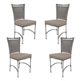 4 Cadeiras Em Alumínio E Fibra