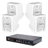 4 Caixas Som Ambiente Oneal Ob 408v 150w Receiver Om 2000c