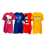 4 Camisão Camisola Vestido Malha Feminino Pijama