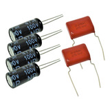 4 Capacitor Corneta 47x100 2 Capacitor Sup Tweeter 2m2x250