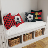 4 Capas Almofadas Decorativa Infantil Futebol Rubro Negro Cor Vermelho