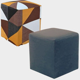 4 Capas Puff Quadrado Estampado Liso 40 X 40cm Envio Rapido