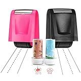 4 Carimbos Infantis Incluem 2 Peças De Linhas De Escrita Tracejadas Para Prática E 2 Carimbos De Professor Linha De Auto Tinta Carimbos De Rodagem Selos De Professor Tiras De Frase Preto Rosa 