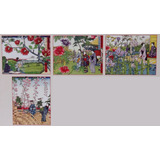 4 Cartão C Envelope Arte Jardim Japonês Japão Hiroshige Eua