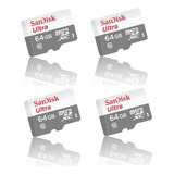 4 Cartão Memoria Micro Sd 64gb Sandisk Original Lacrado C nf