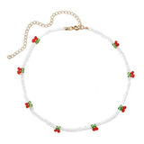 4 Colar Fashion Sweet Cherry Crystal Corrente Simples Trendy