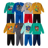 4 Conjunto De Frio Moletom Menino Kit 08 Peças Inverno