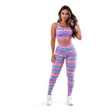 4 Conjuntos Calça Legging Fitness Roupas Feminina Academia