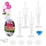 4 Conjuntos De Kits De Suporte Para Balão- Kit De Arco De Balão De 71 Cm Com Base- Kit De Suporte De Coluna De Balão Transparente Reutilizável Para Mesa- Incluindo Cola- Ferramenta De Gravata- Clipes De Flores- Para Decoração De Festa De Aniversário E Casamento -4 Conjuntos-