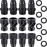 4 Conjuntos De Mangueira Expansível Para Jardim Kit De Reparo De Torneira Mangueira Adaptador Fêmea Conectores Macho Com 4 Peças Mangueira Válvula De Desligamento E 8 Peças De Juntas De Borracha De 3 4 Polegadas