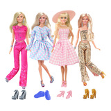 4 Conjuntos Roupas Barbie O Filme + 4 Sapatos + Acessórios