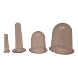 4 Copos Ventosa De Silicone Antirrugas Flacidez Massagem