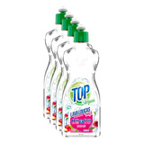 4 Detergente Lava louças Natural Top Vegan Maçã 500ml