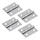 4 Dobradiça Inox Aisi 304 38x34mm Com Pino Fixo Reforçada