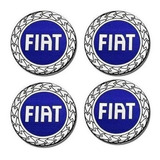 4 Emblema Adesivo Calota Fiat Palio Resinado Azul 48mm Cor Fiat Azul