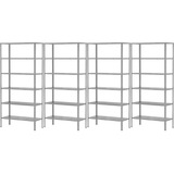 4 Estantes Aço Armário 90cm Galvanizada Reforçada 6 Bandejas
