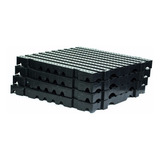 4 Estrado Deck Piso Palete Plástico Modular 50x50cm Preto