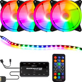 4 Fan Rgb Cooler 120mm Ventoinha Pc Controladora E Fita Led