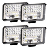 4 Farol Auxiliar Milha Led 144w Retangular Alto Baixo Forte
