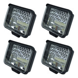 4 Farol De Milha Led 144w Retangular Truck Jeep Bivolt 12 24