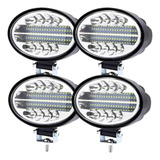 4 Farol Led 12v24v Oval 144w Forte Trator Colheitadeira Jeep