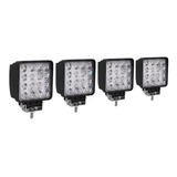 4 farol Milha Quadrado Led 48w Off Road Moto Carro Caminhão