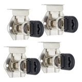 4 Fechaduras Para Gavetas Móveis Armário C Batente 16x22mm
