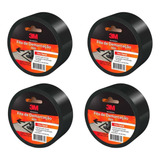 4 Fitas Demarcação De Solo Preta 50mm X 30m 3m