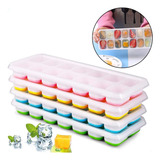 4 Formas De Gelo Cubo C Tampa Rígida Flexível Fundo Silicone