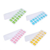 4 Formas De Gelo Luctec Cubo C Tampa Rígida Flexível Fundo Silicone Cor Azul Amarelo Rosa E Verde