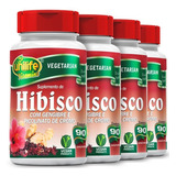 4 Hibisco C Gengibre Unilife 90 Cápsulas 500mg