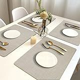 4 Jogo Americano Napoli Bege Impermeável Pvc