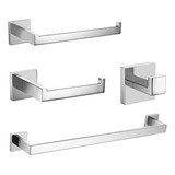 4 Kit Suporte Banheiro Luxo Inox 4 Peças Yab