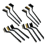 4 Kits Com 3 Escovas De Aço Latão Nylon P Limpeza Remoção